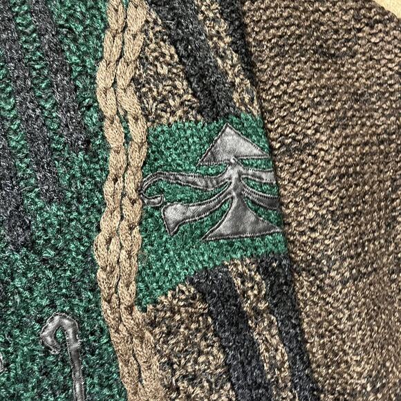 Vintage 90s CC Sport Brown Loose Knit Pattern Sweater - Picture 2 of 4